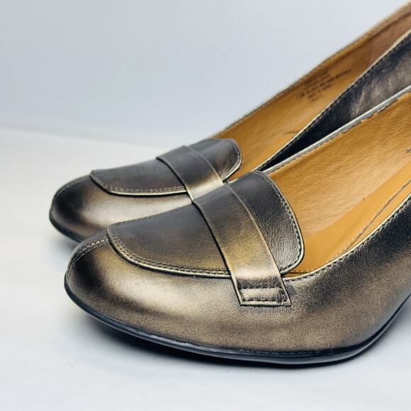 Euro Soft By Sofft Randi Block Heel Slip On Penny Loafer Womens Size 7.5 Bronze - Picture 3 of 10